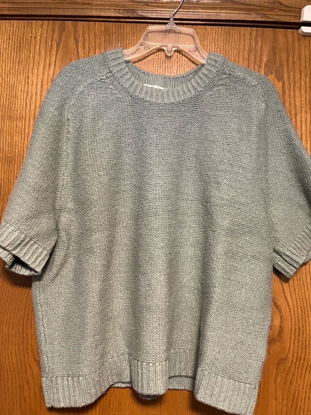 Abercrombie & Fitch Short-Sleeve Crew Sweater in Light Sage